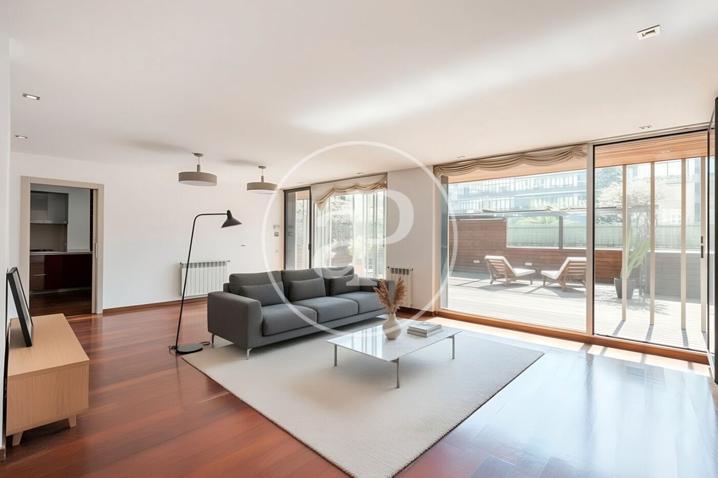 Living room of Flat for sale in  Barcelona Capital  with Air Conditioner, Heating and Private garden