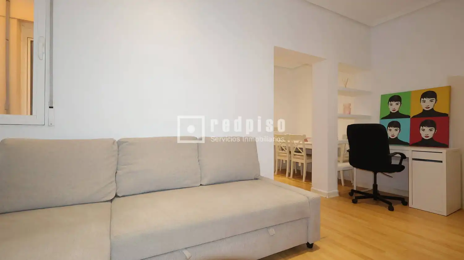 Living room of Flat for rent in Madrid  with Air Conditioner, Heating and Furnished
