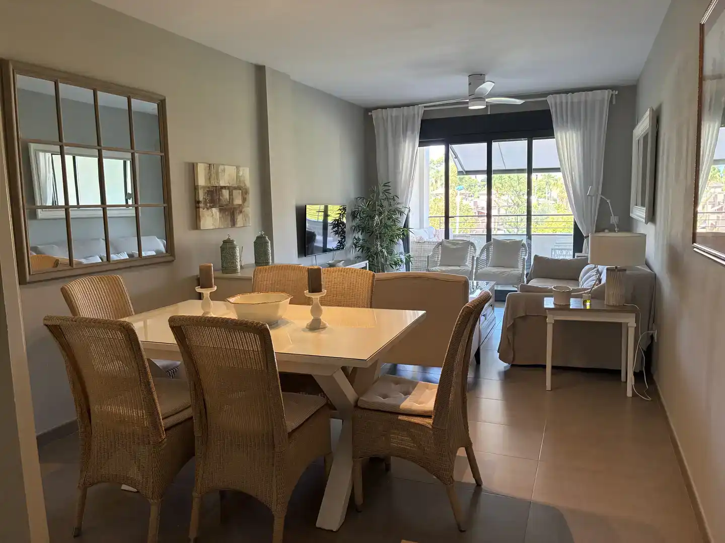 Esszimmer von Wohnung zur Miete in Jávea / Xàbia mit Klimaanlage, Terrasse und Schwimmbad