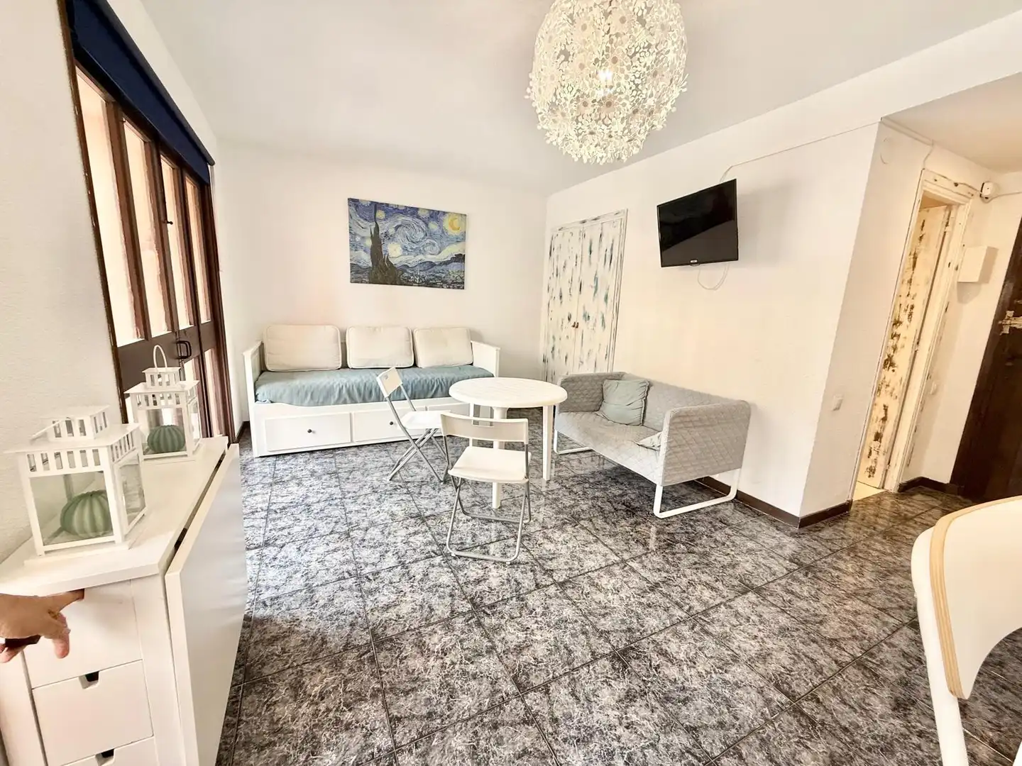 Sala d'estar de Apartament de lloguer en La Manga del Mar Menor amb Aire condicionat, Calefacció i Piscina