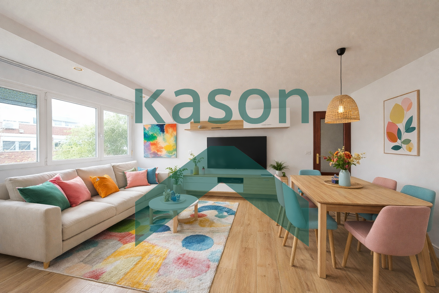 Living room of Flat for sale in  Madrid Capital  with Air Conditioner and Heating