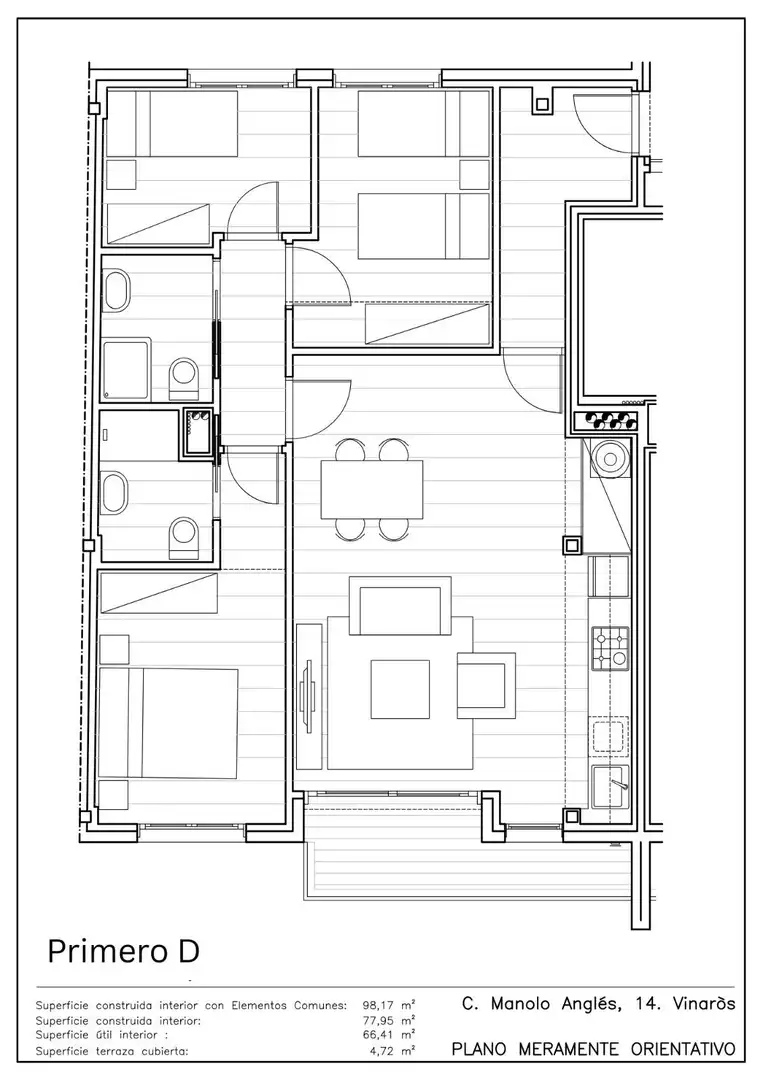 Wohnung zum Verkauf in Vinaròs mit Terrasse und Alarm