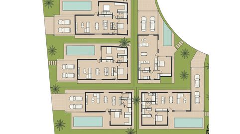 PROYECTO APROBADO DE 5 VILLAS CON PISCINAS PRIVADAS Y PARCELAS DE 500 Msup2VIVIENDAS REF DH188 BISD200 msup2 construidos POR UNIDA