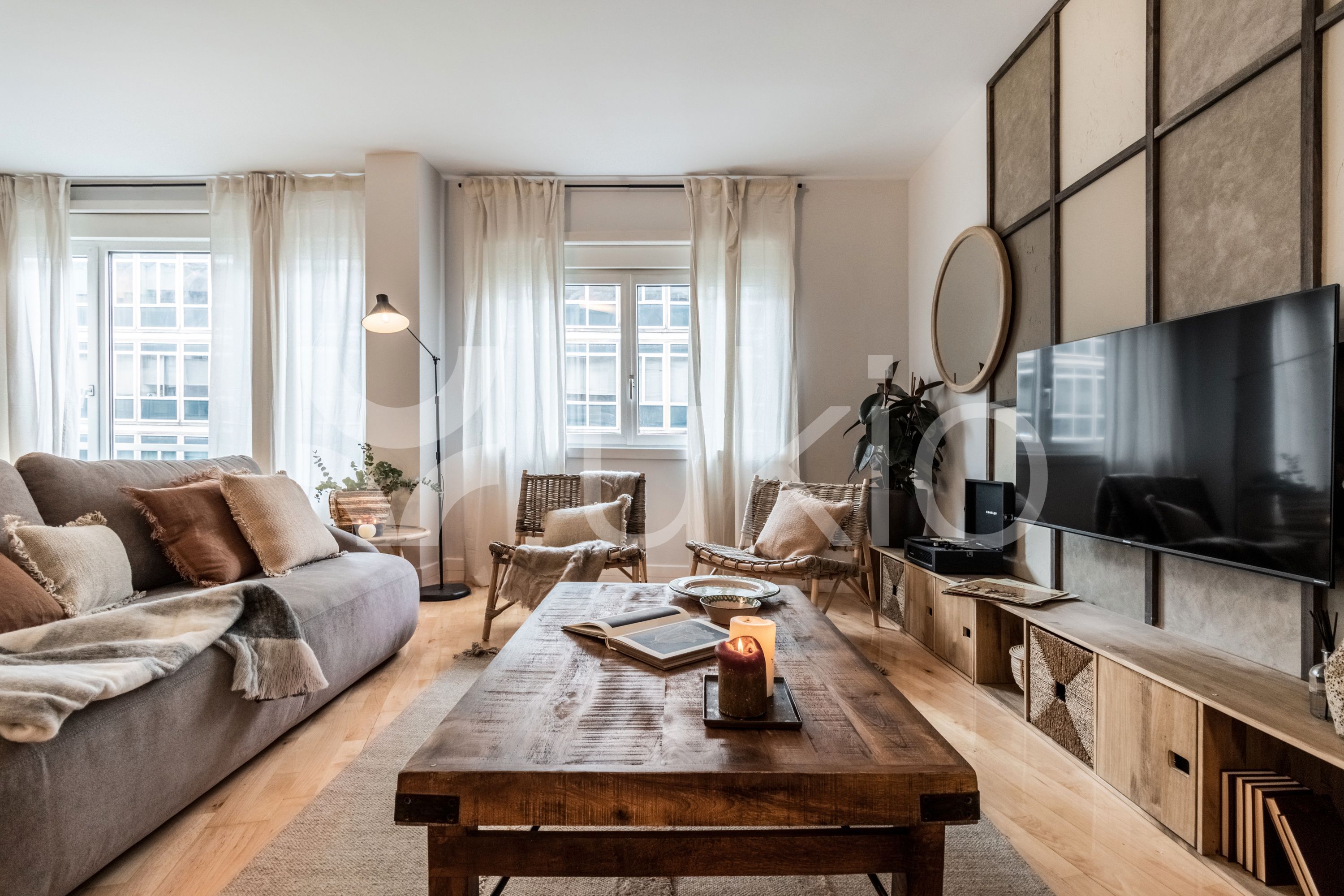 Living room of Apartment to rent in  Madrid Capital  with Air Conditioner, Heating and Terrace