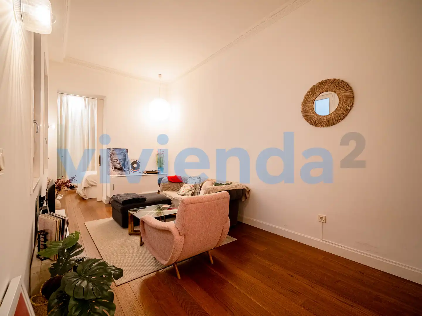 Living room of Flat for rent in Madrid  with Air Conditioner, Heating and Balcony