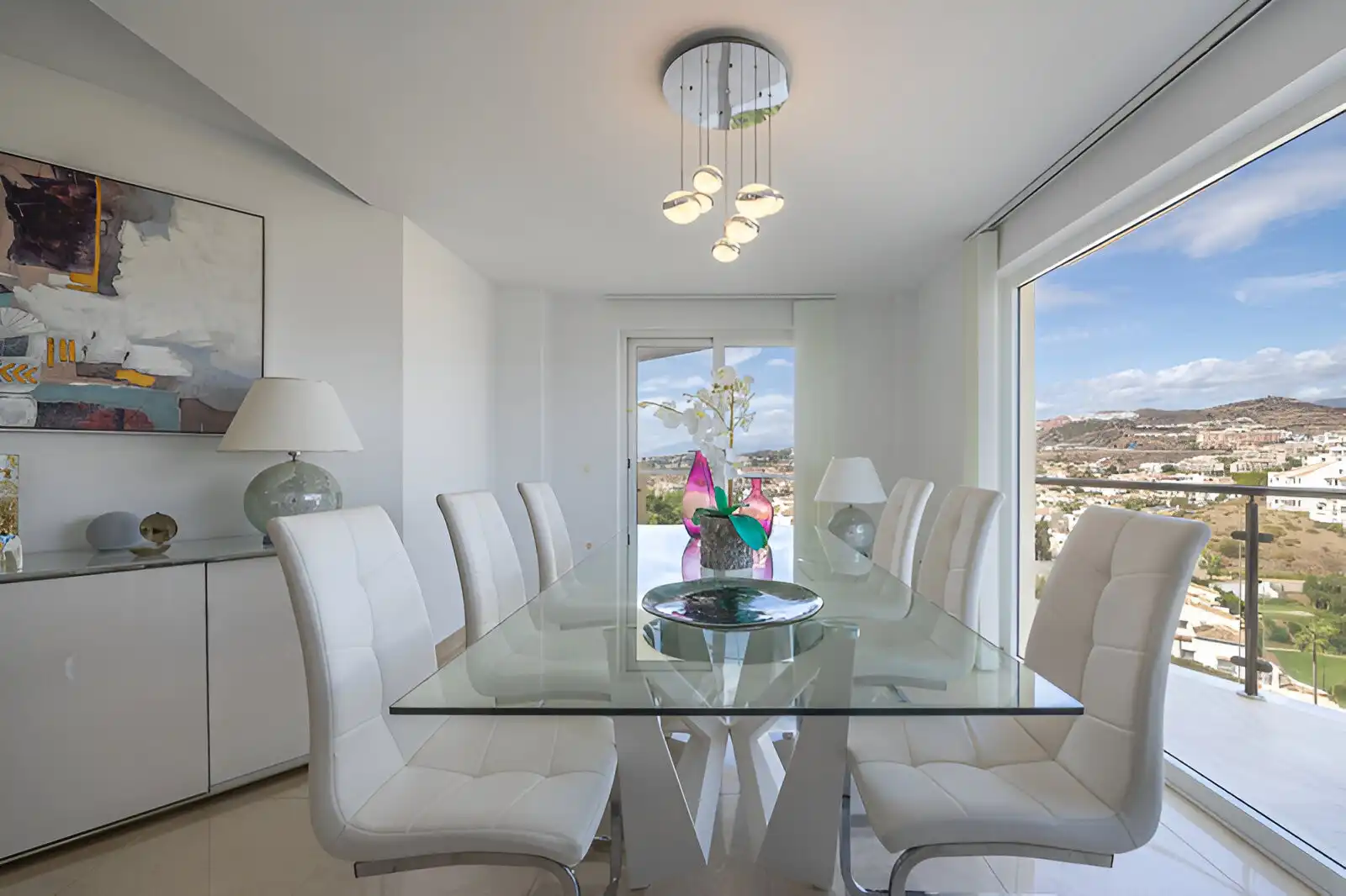 Esszimmer von Erdgeschoss zum Verkauf in Mijas mit Klimaanlage, Terrasse und Schwimmbad