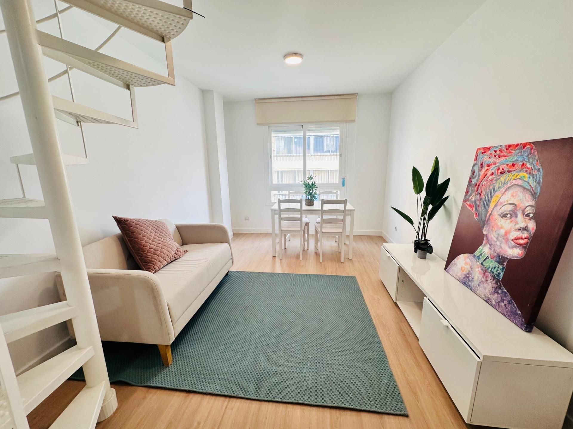 Living room of Attic for sale in Málaga Capital  with Air Conditioner, Parquet flooring and Terrace