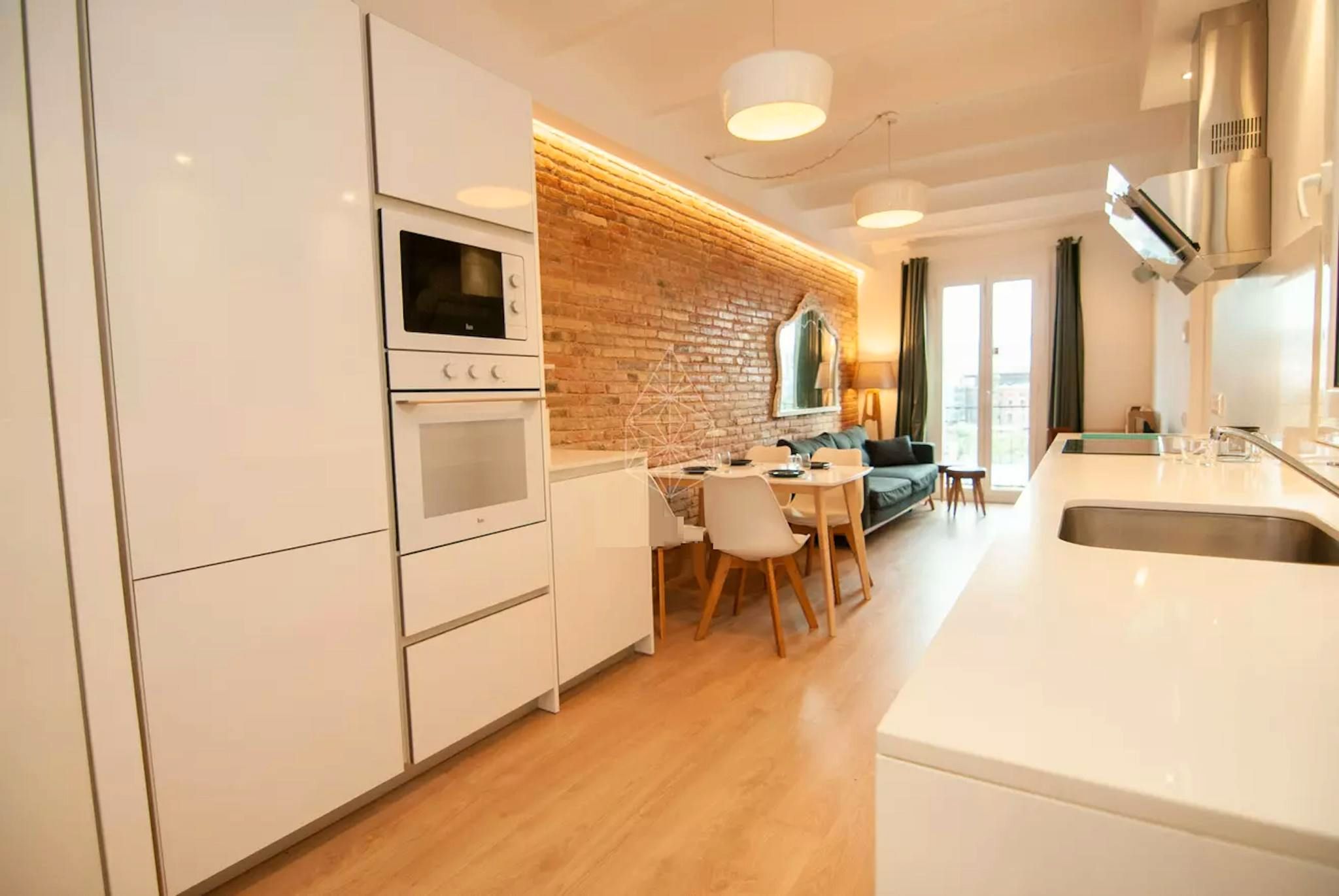 Sala d'estar de Pis de lloguer en  Barcelona Capital amb Aire condicionat, Calefacció i Moblat