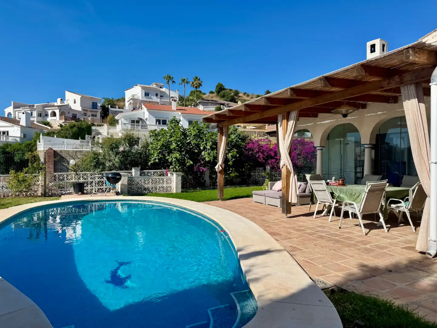Piscina de Casa o xalet en venda en Mijas amb Aire condicionat, Jardí privat i Terrassa