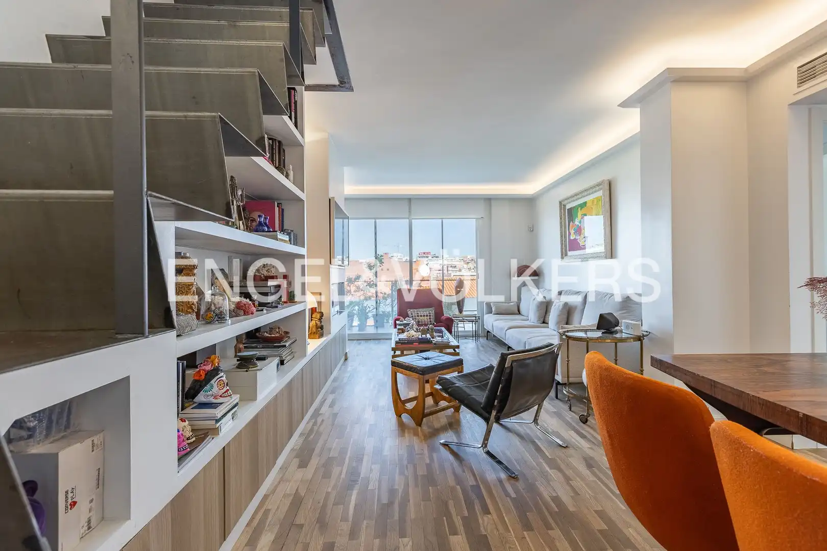 Living room of Attic for sale in Sant Cugat del Vallès  with Heating, Parquet flooring and Swimming Pool