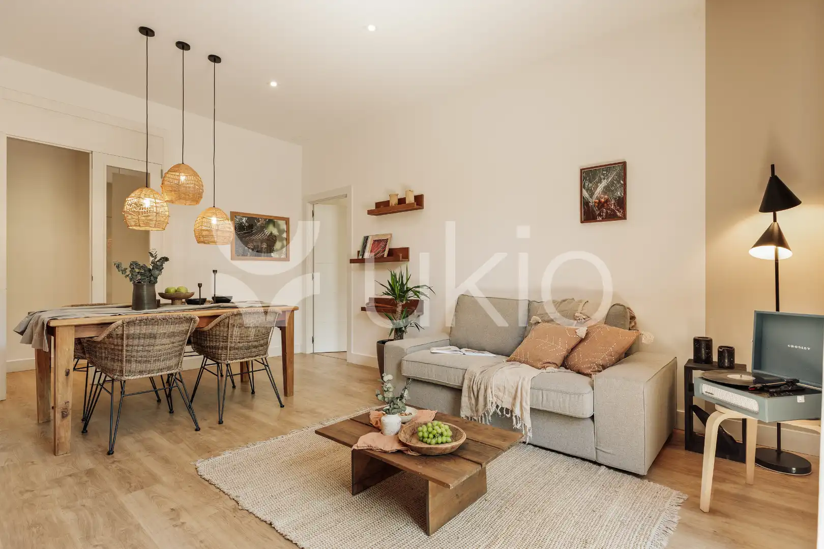 Sala de estar de Apartamento de alquiler en Barcelona con Aire acondicionado, Amueblado y Horno
