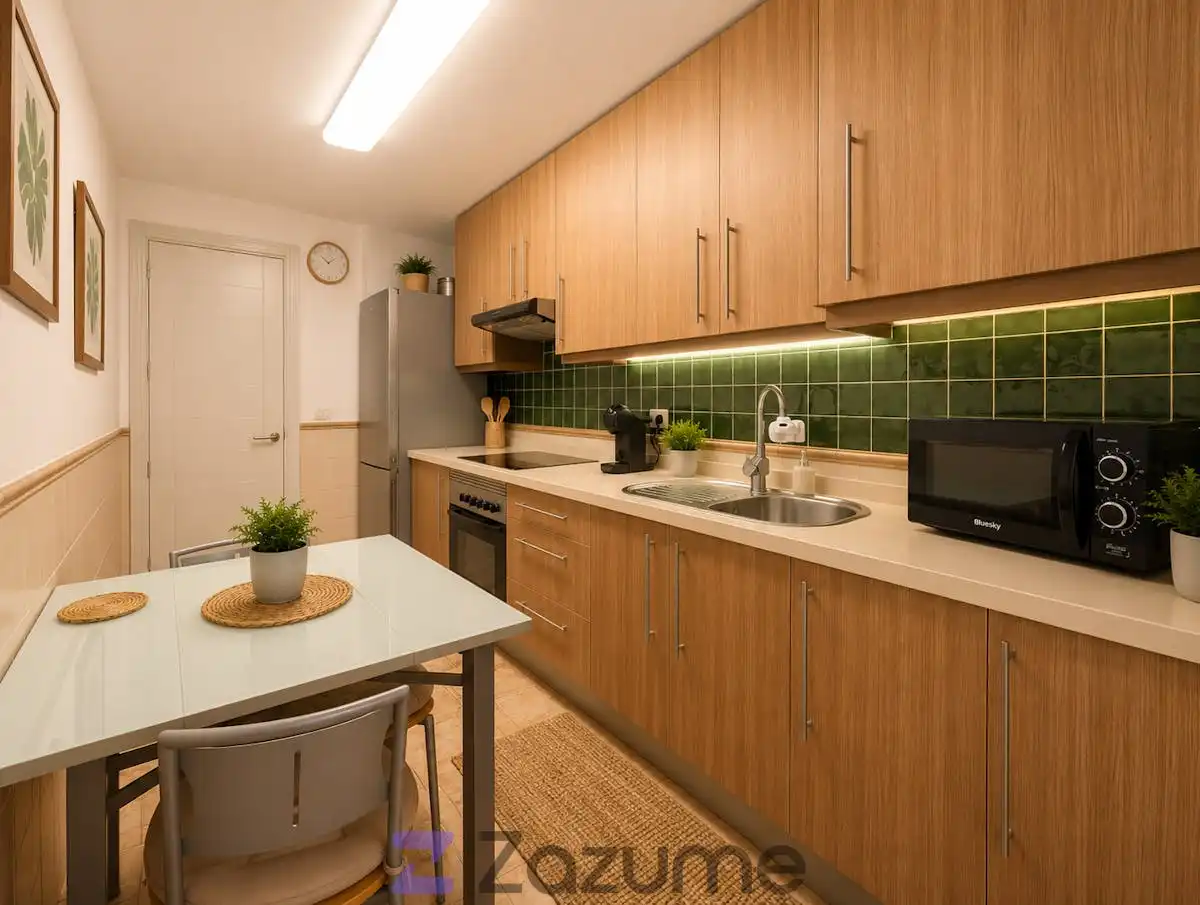 Kitchen of Flat for rent in Puerto de la Cruz  with Air Conditioner, Private garden and Terrace