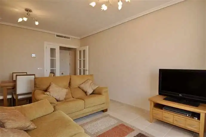 Sala d'estar de Apartament en venda en Calpe / Calp amb Aire condicionat, Calefacció i Jardí privat