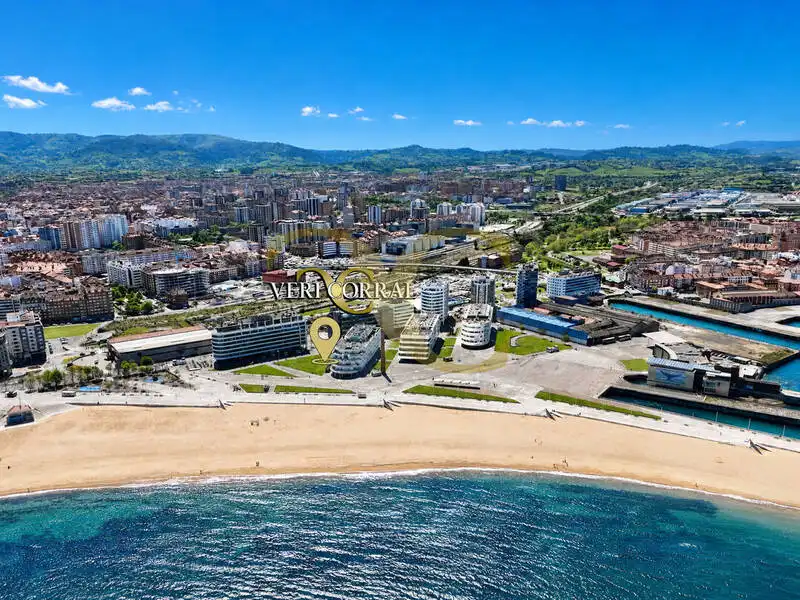 Vista exterior de Pis en venda en Gijón  amb Calefacció, Jardí privat i Terrassa