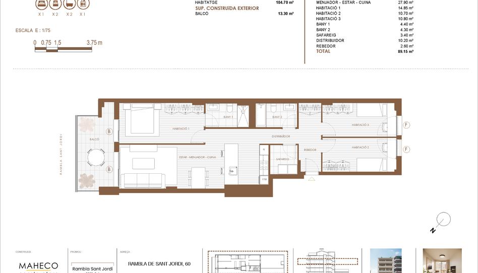 Foto 1 de Piso en venta en Rambla de Sant Jordi, 60, Centre, Barcelona