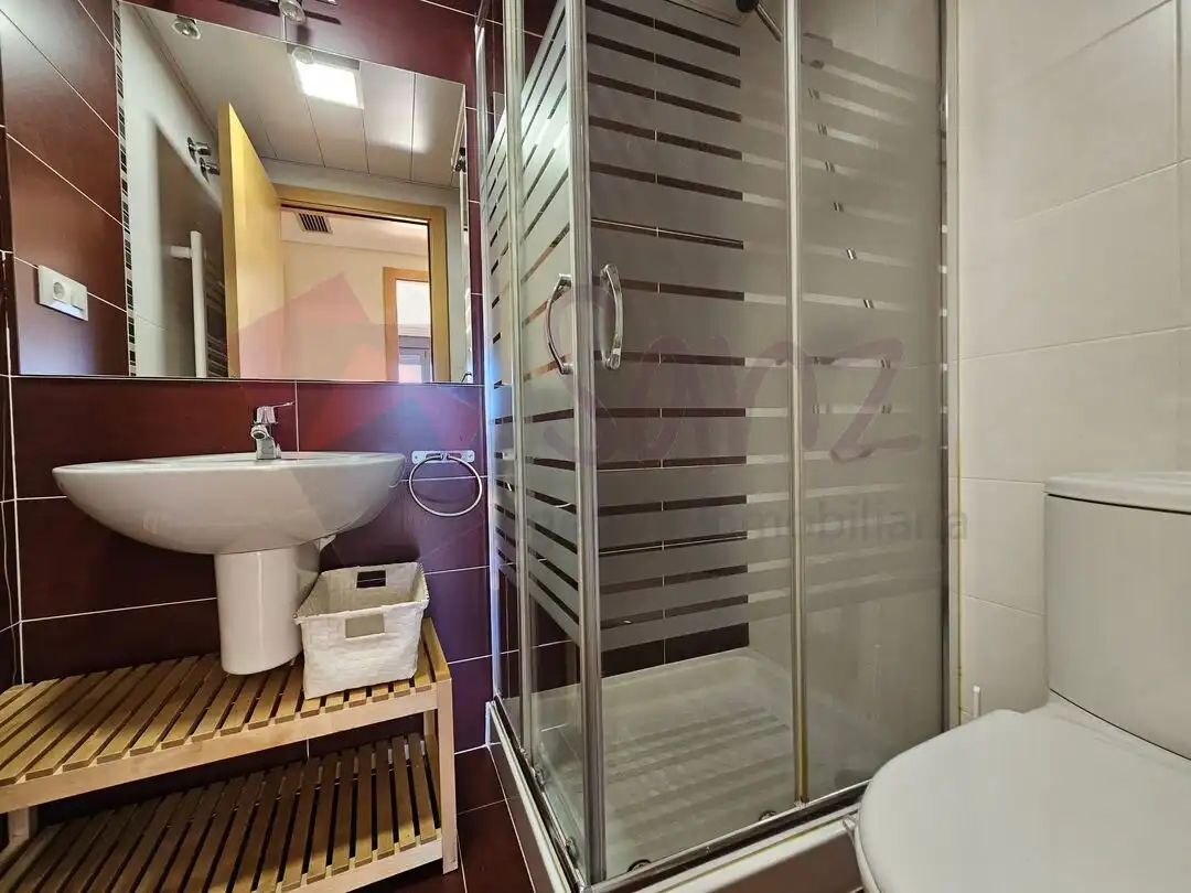 Baño de Apartamento de alquiler en Lardero con Aire acondicionado, Calefacción y Jardín privado