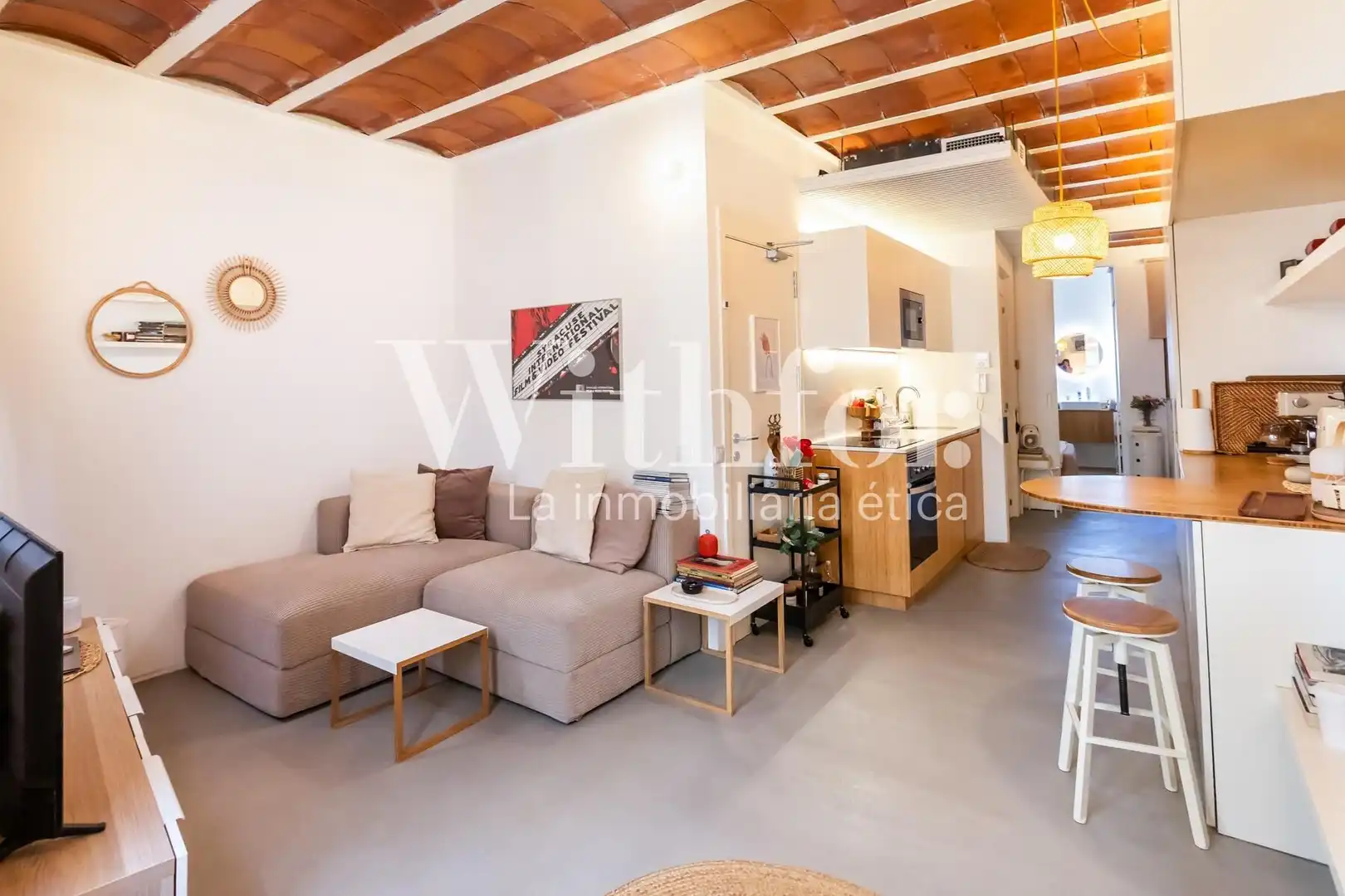 Sala de estar de Piso en venta en Barcelona con Aire acondicionado, Calefacción y Amueblado