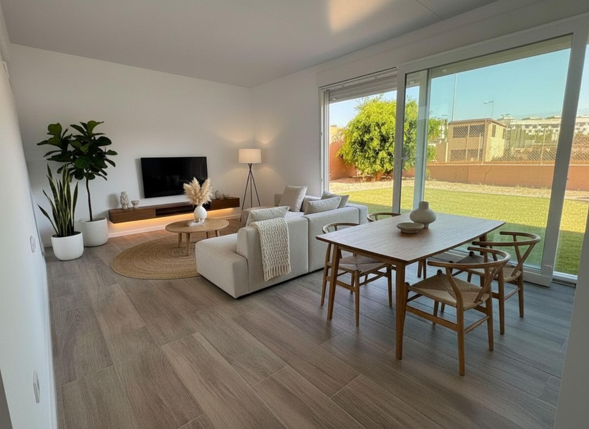 Living room of Flat for sale in  Almería Capital  with Air Conditioner, Heating and Private garden