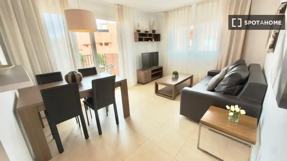 Sala de estar de Apartamento para compartir en Torre-Pacheco con Aire acondicionado, Terraza y Amueblado
