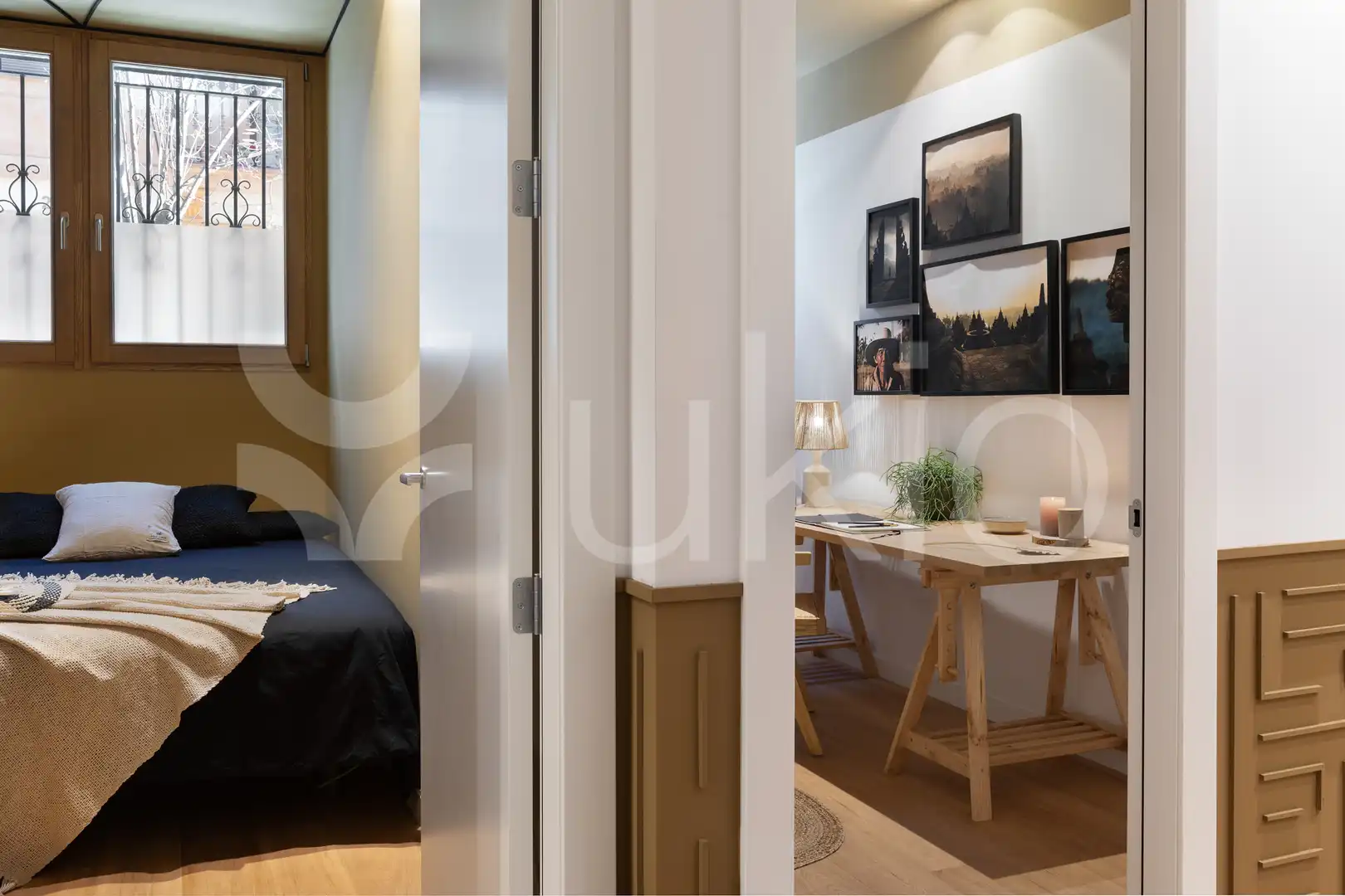Schlafzimmer von Wohnungen zur Miete in Barcelona mit Klimaanlage, Heizung und Terrasse