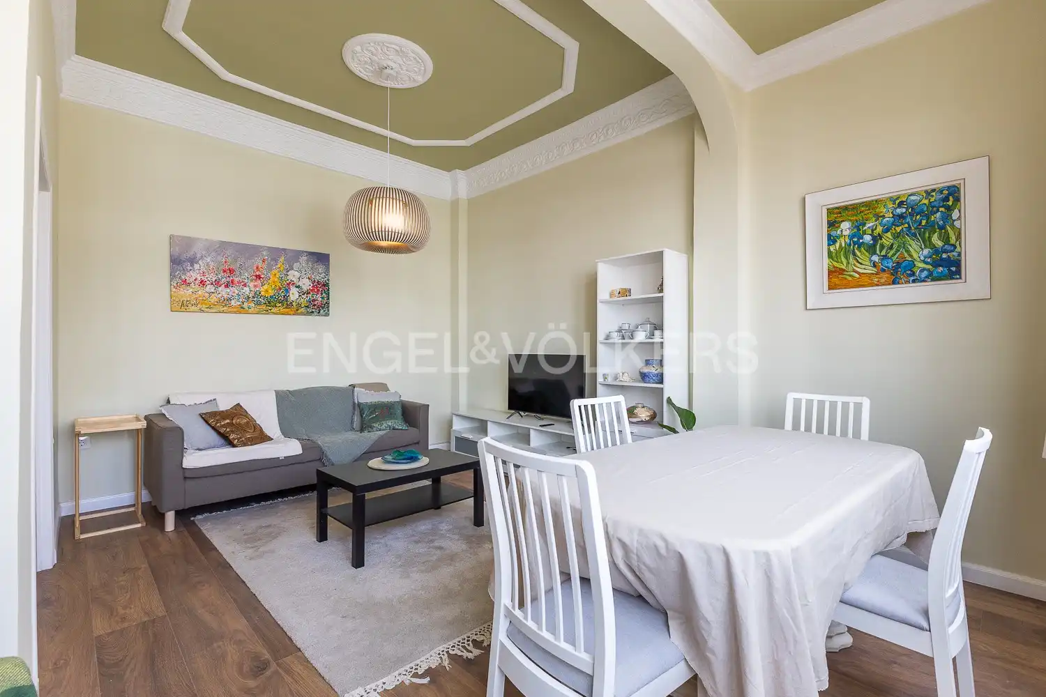 Living room of Flat for rent in  Valencia Capital  with Air Conditioner, Heating and Parquet flooring