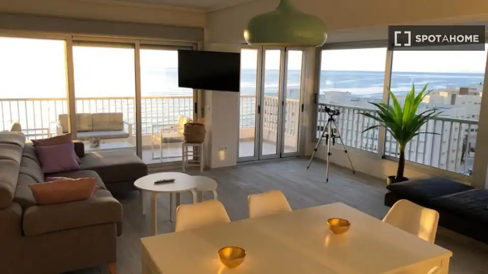 Living room of Flat for rent in Sueca  with Air Conditioner, Heating and Furnished