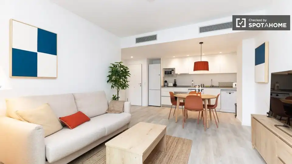 Living room of Flat for rent in Valencia  with Air Conditioner, Heating and Furnished