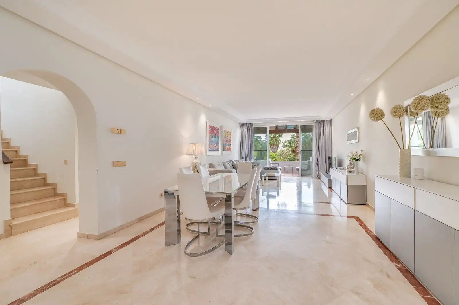 Dining room of Duplexes for rent in Marbella  with Air Conditioner, Furnished and TV