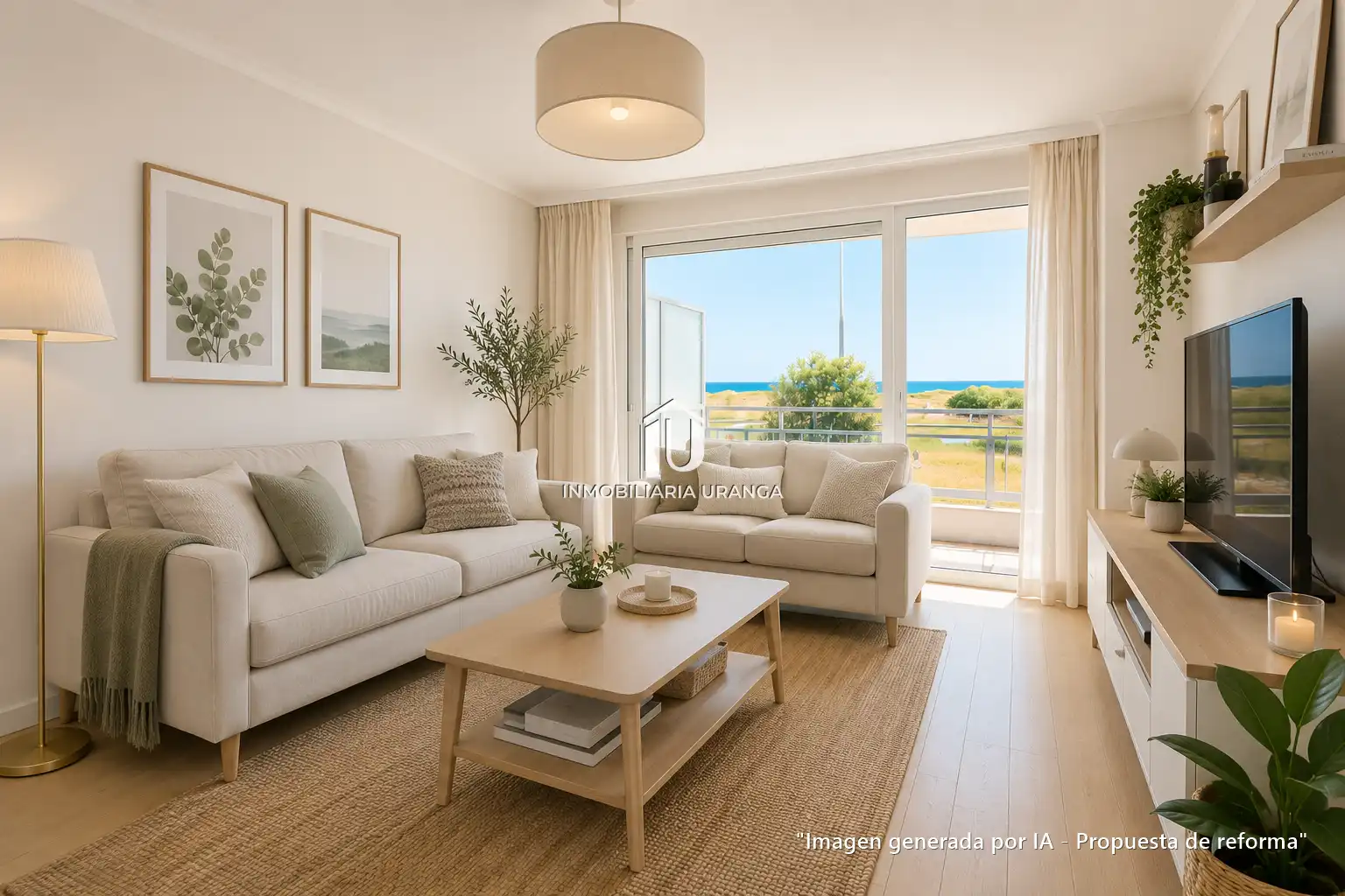 Sala de estar de Piso en venta en Laredo con Calefacción, Terraza y Piscina comunitaria