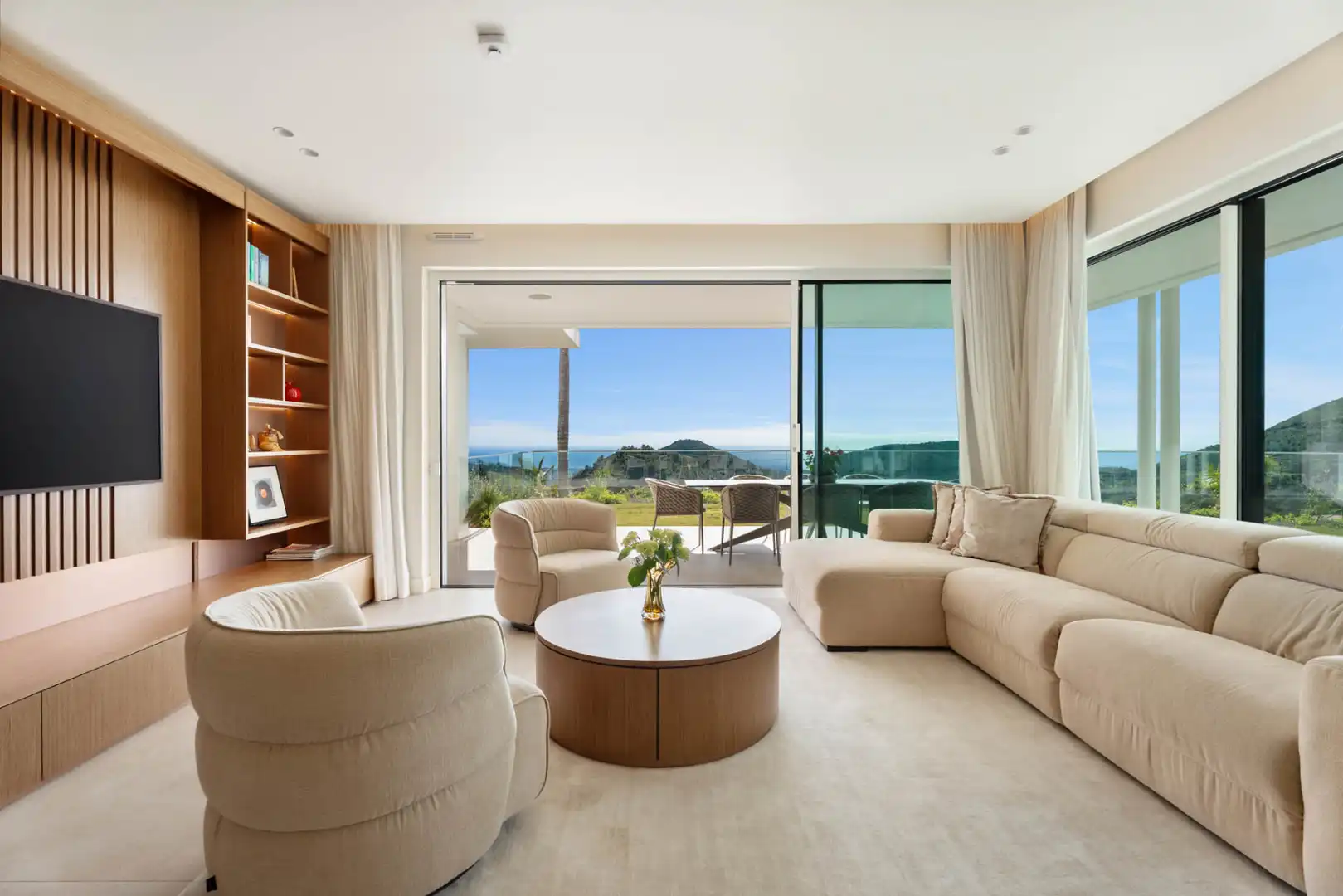 Sala de estar de Planta baja en venta en Ojén con Aire acondicionado, Jardín privado y Terraza