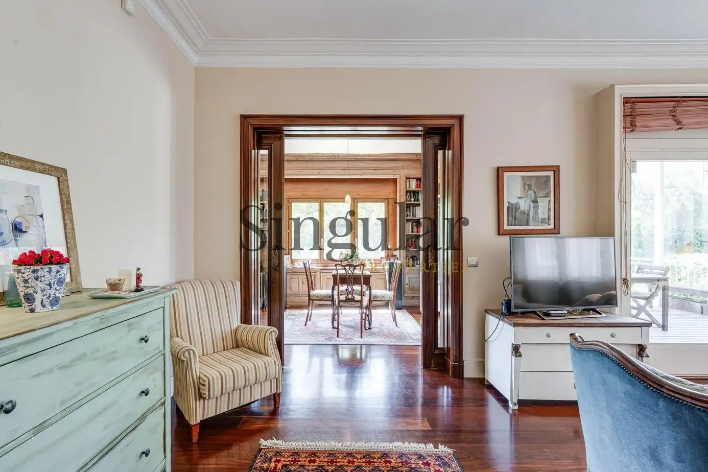 Sala d'estar de Pis en venda en Barcelona amb Aire condicionat, Calefacció i Jardí privat