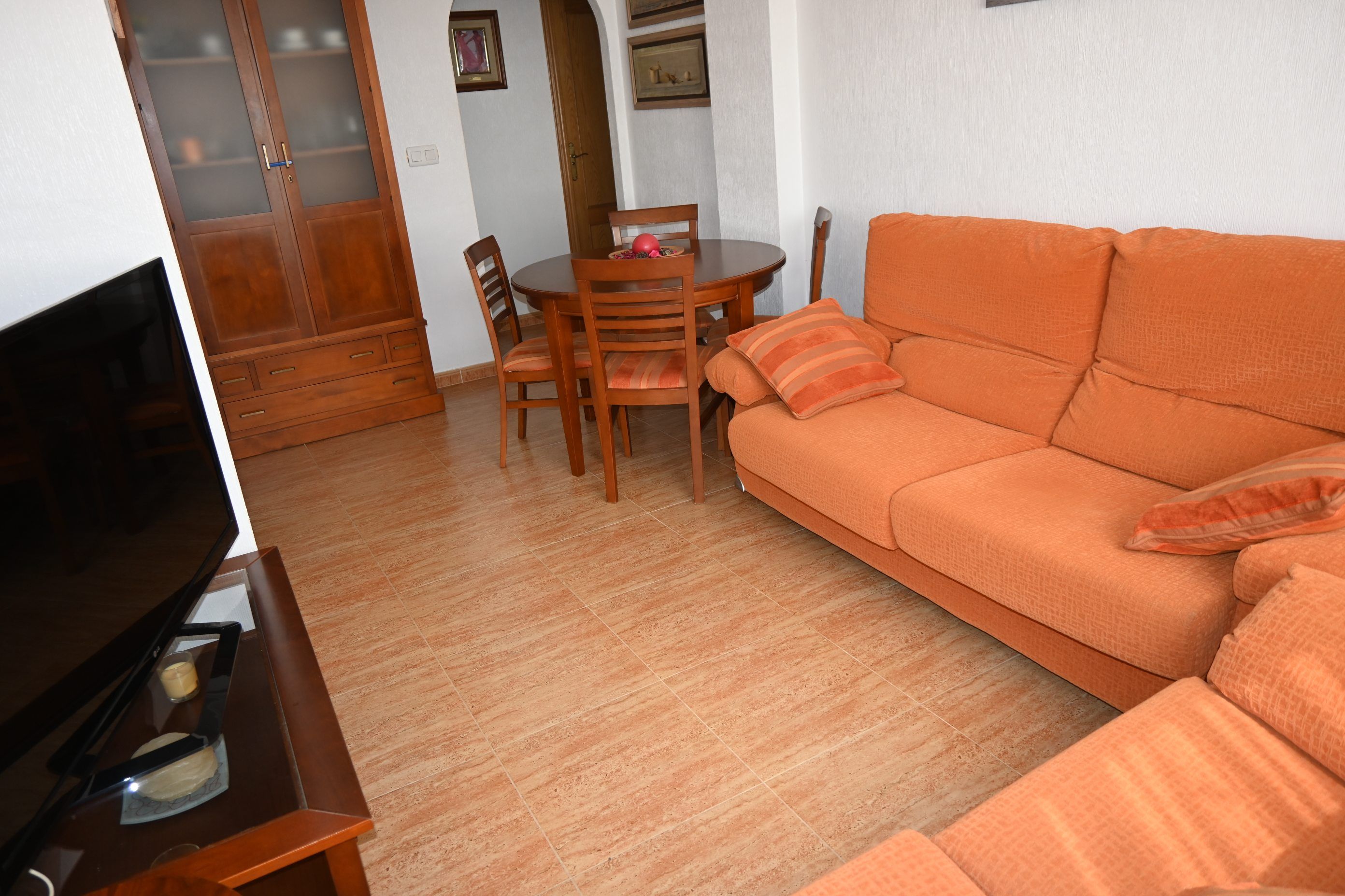 Sala d'estar de Apartament en venda en La Manga del Mar Menor amb Jardí privat, Terrassa i Piscina