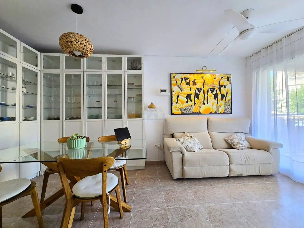 Living room of Flat for sale in Cubelles  with Air Conditioner, Heating and Terrace