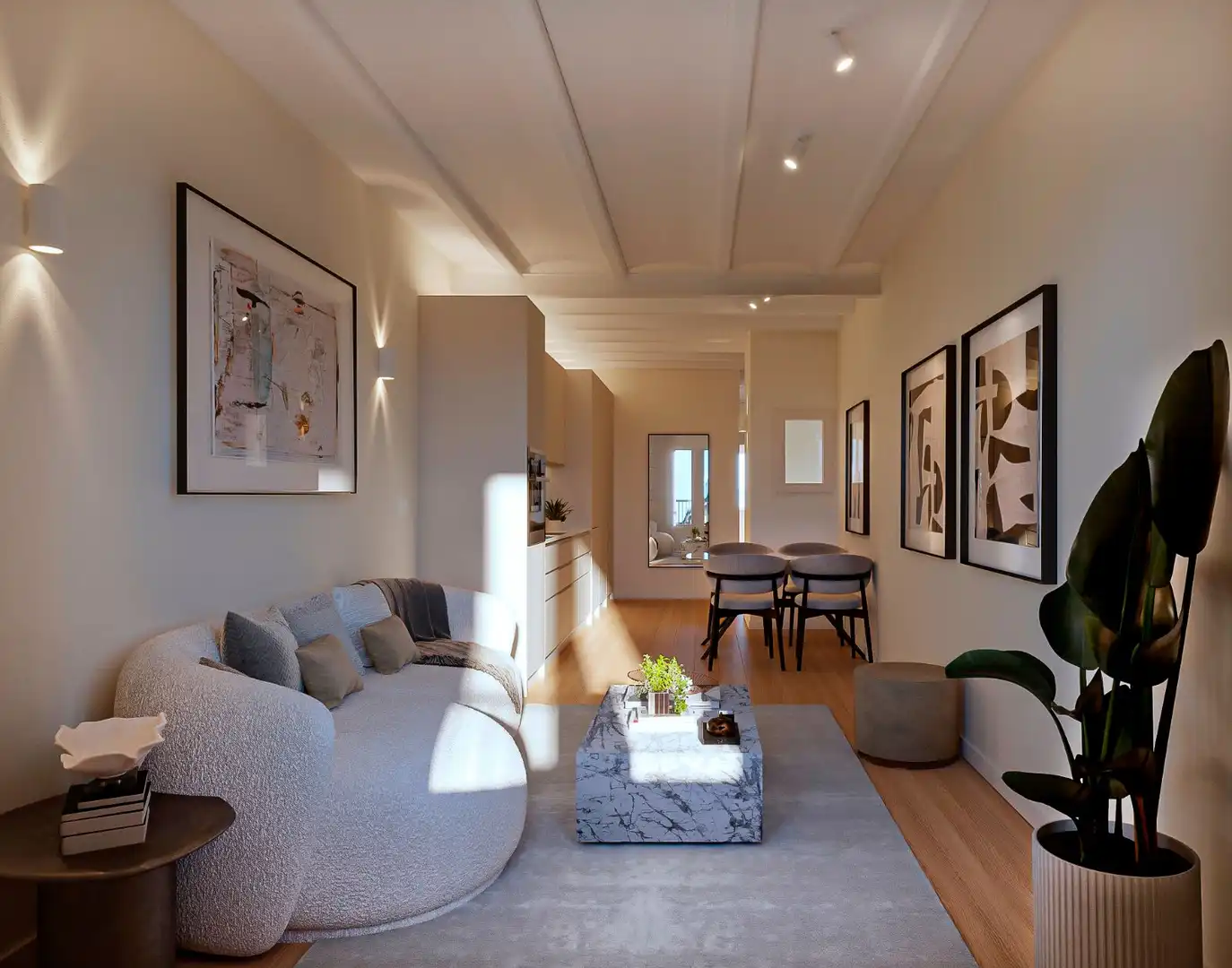 Sala de estar de Piso en venta en Barcelona con Parquet y Balcón