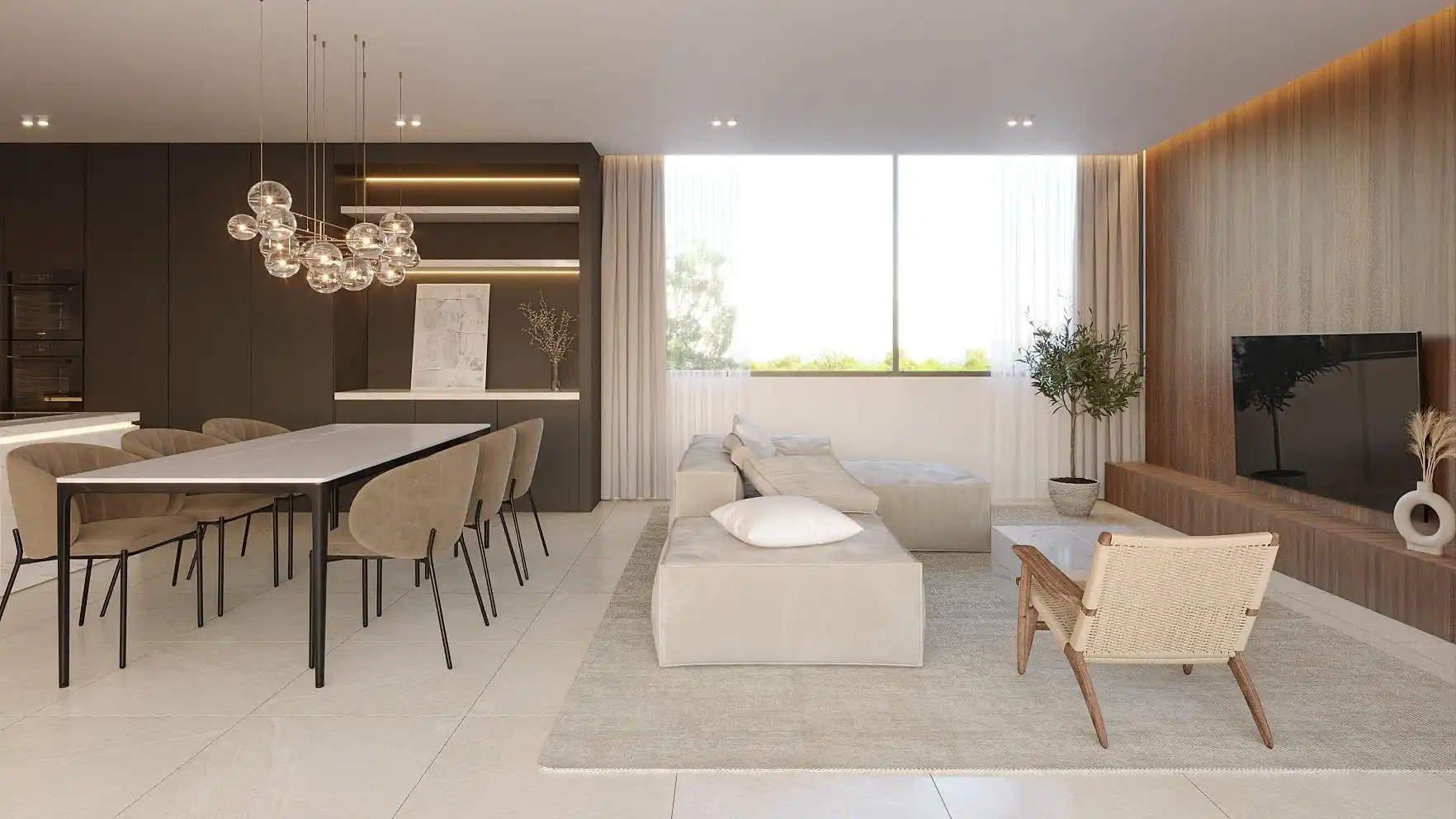 Sala d'estar de Apartament en venda en La Nucia amb Aire condicionat, Jardí privat i Terrassa