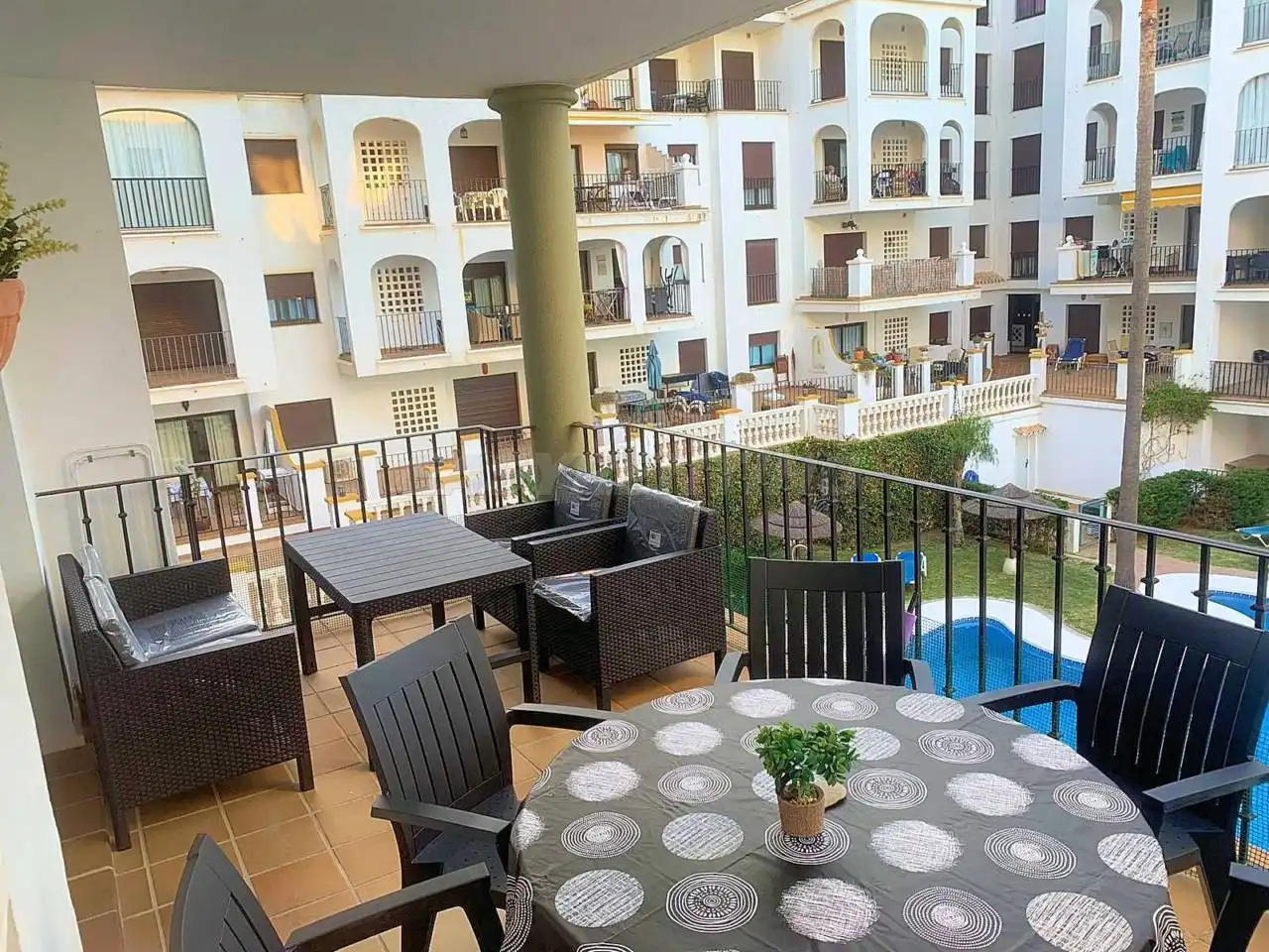 Terraza de Apartamento de alquiler en Manilva con Terraza, Amueblado y Alarma