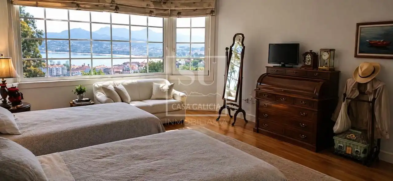 Dormitori de Casa o xalet en venda en Baiona amb Calefacció, Jardí privat i Terrassa