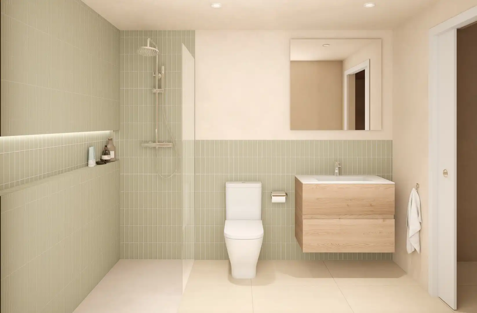 Badezimmer von Wohnung zum Verkauf in Banyoles mit Klimaanlage, Heizung und Terrasse
