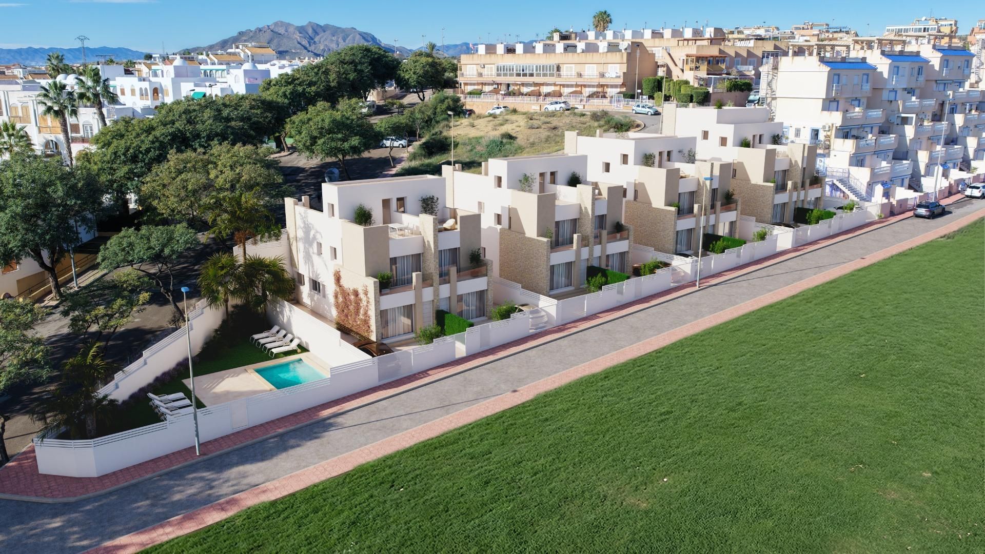 Exterior view of Single-family semi-detached for sale in Mazarrón  with Terrace and Community pool