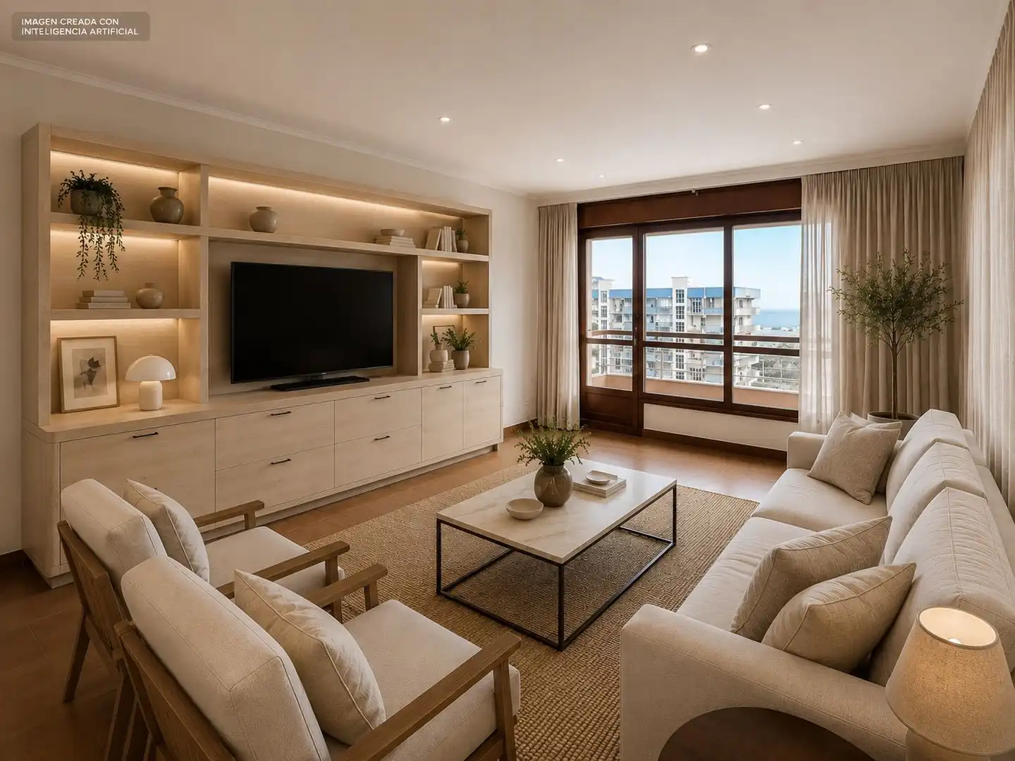 Sala de estar de Piso en venta en Laredo con Calefacción, Terraza y Amueblado