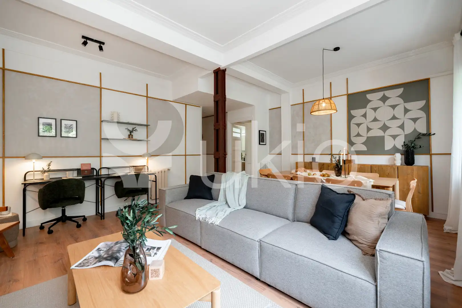 Sala de estar de Apartamento de alquiler en Madrid con Aire acondicionado, Calefacción y Amueblado