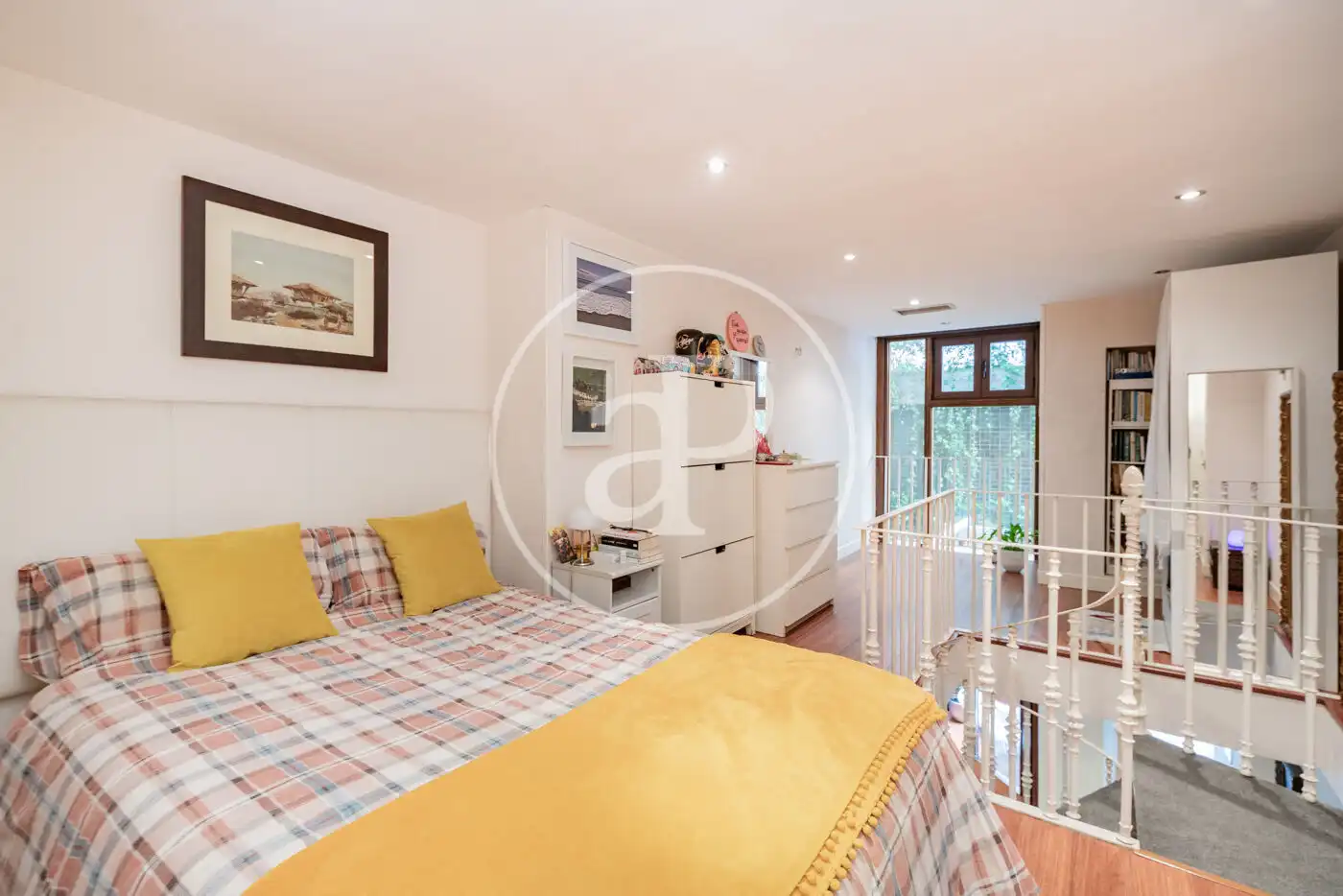 Schlafzimmer von Maisonette zur Miete in Madrid mit Klimaanlage, Heizung und Privatgarten
