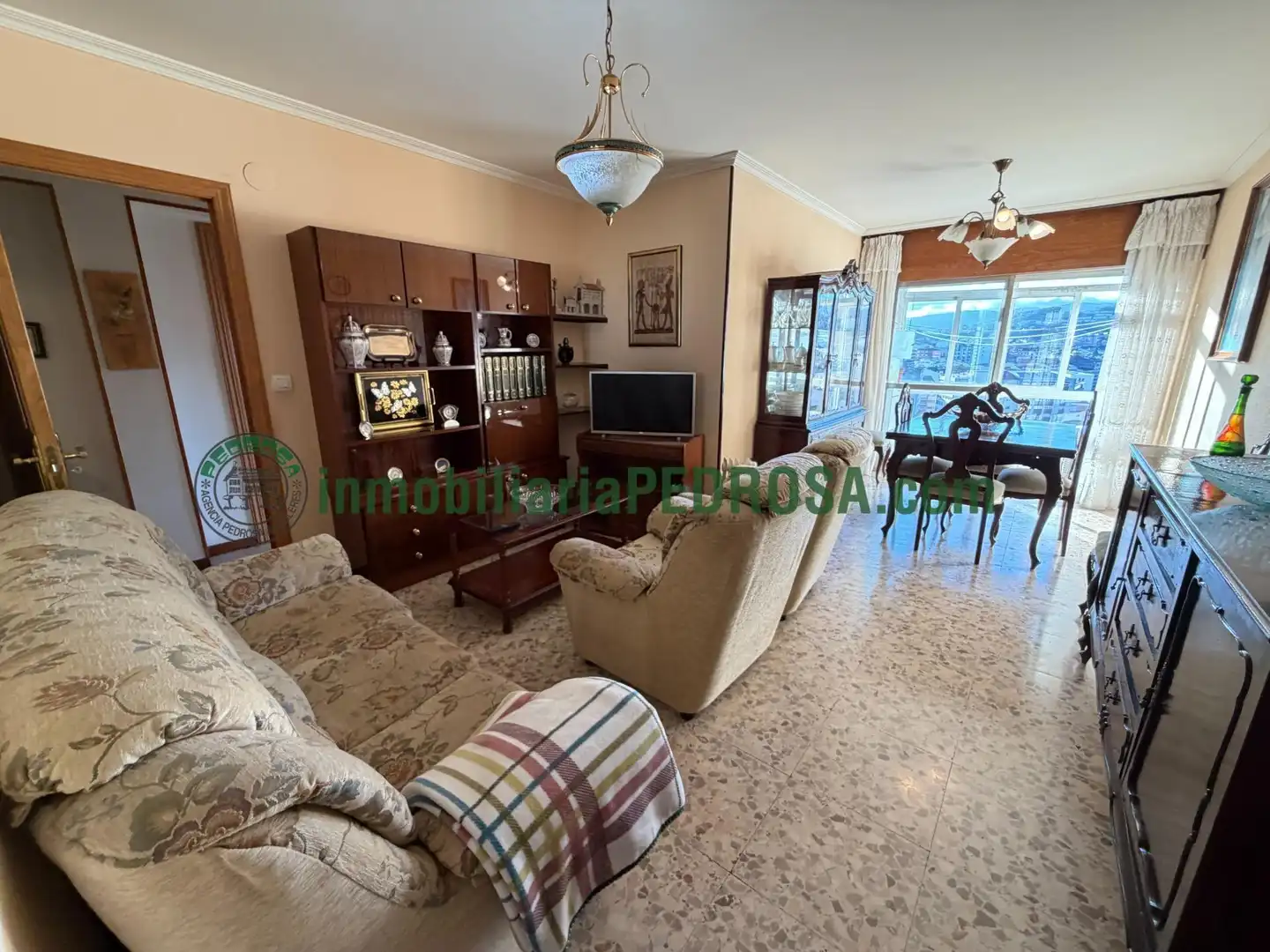 Sala d'estar de Pis en venda en Pontevedra Capital  amb Moblat i Balcó