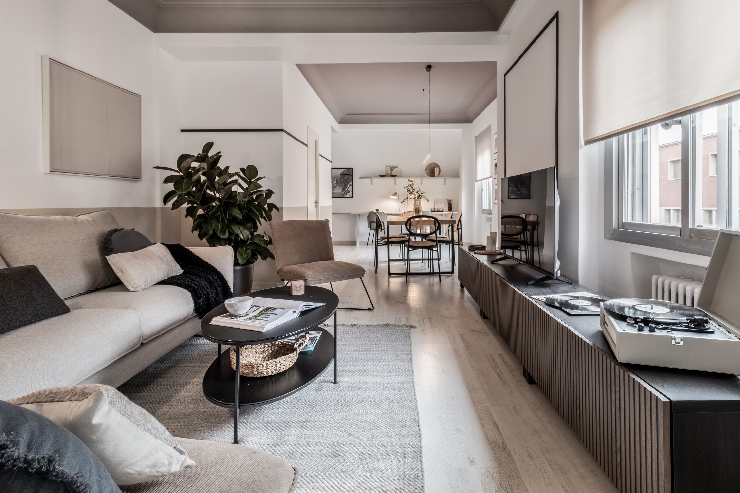 Sala de estar de Apartamento de alquiler en  Madrid Capital con Aire acondicionado, Calefacción y Amueblado