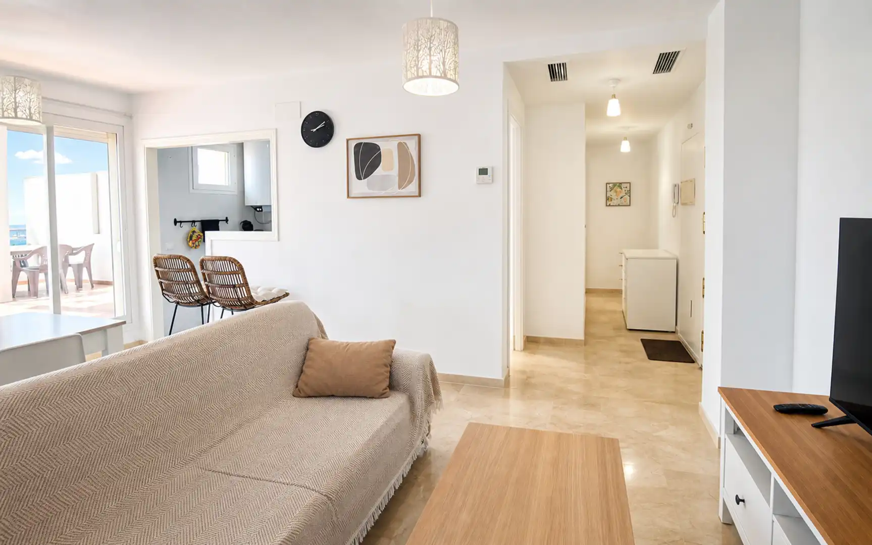 Living room of Attic for sale in Manilva  with Air Conditioner, Terrace and Swimming Pool