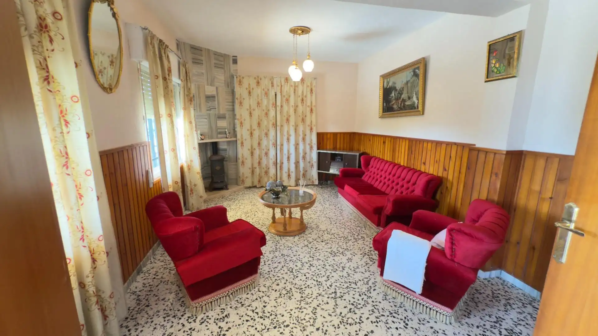 Sala d'estar de Finca rústica en venda en Gibraleón amb Aire condicionat, Jardí privat i Terrassa
