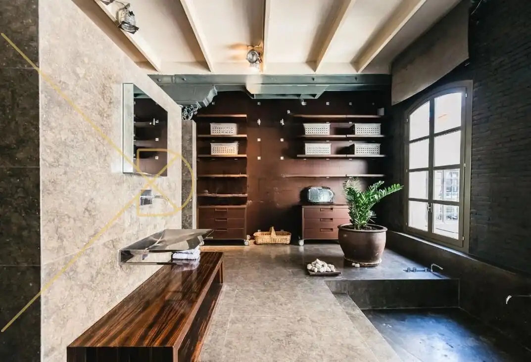 Badezimmer von Loft zur Miete in Barcelona mit Klimaanlage, Heizung und Parkett