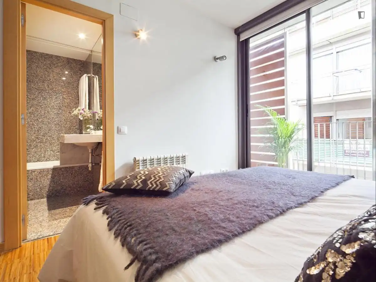 Habitación de Apartamento de alquiler en Barcelona con Aire acondicionado, Calefacción y Amueblado