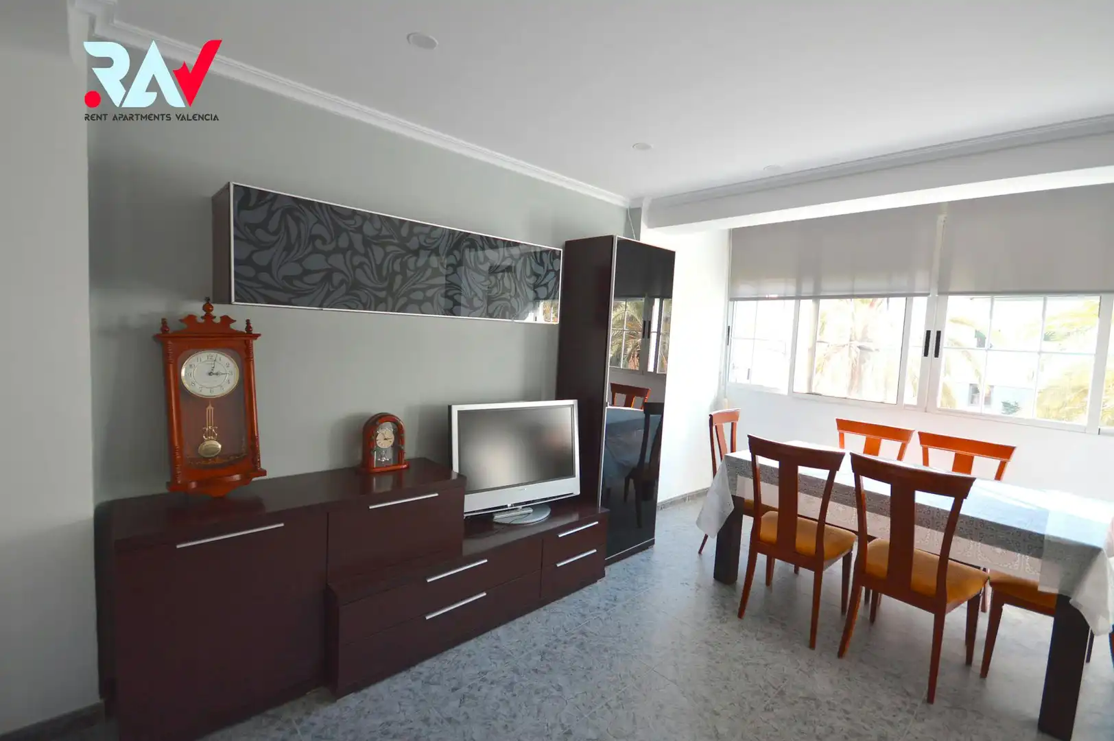 Living room of Flat for rent in Valencia  with Air Conditioner, Furnished and Washing machine