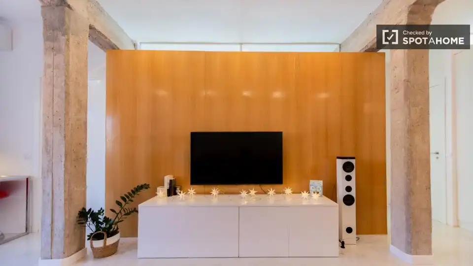 Living room of Flat for rent in Valencia  with Air Conditioner, Heating and Furnished